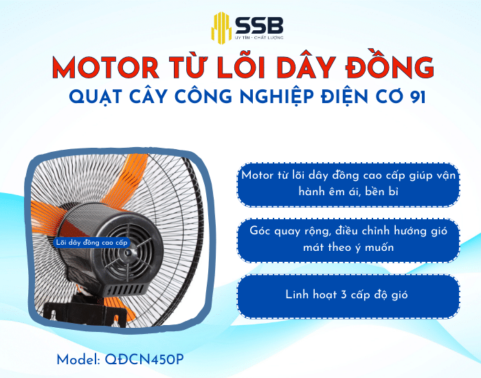 Motor đông Quạt Cây Công Nghiệp điện Cơ 91