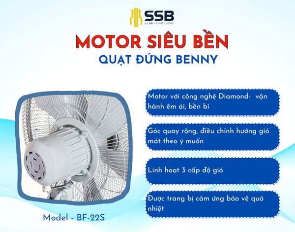 Motor quạt đứng benny