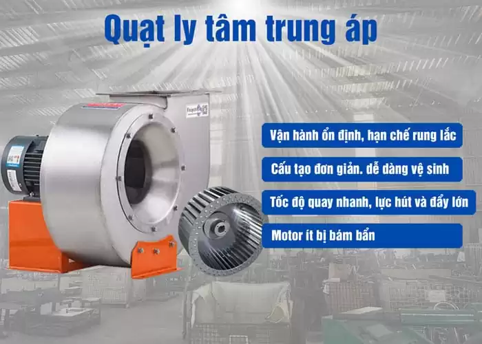 Ưu điểm Của Quạt Ly Tâm Trung áp